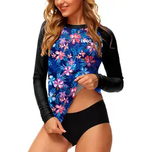 Groothandel Losse Fit Badpakken Goedkope Zwart Blauw Bjj Vrouwen Rash Guard