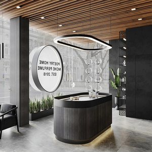 Vitrine de magasin de détail haut de gamme, style esthétique, <span class=keywords><strong>cadre</strong></span> en métal + étagères en verre dépoli, panneau en bois grainé - Product Image 4