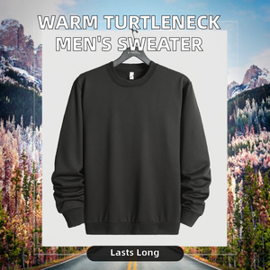 เสื้อไหมพรมคอโอสำหรับผู้ชาย ฤดูใบไม้ร่วง ฤดูหนาว อุ่นสบาย ไม่เป็นขุย สไตล์เกาหลี แฟชั่นสตรีทแวร์ลำลอง ปักลาย  ทรงปกติ - Product Image 2