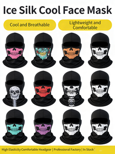 Gorra de Ciclismo de Seda Helada para Verano al por Mayor, Máscara de Calavera <span class=keywords><strong>Fantasma</strong></span> para Moto <span class=keywords><strong>con</strong></span> Ojos Expuestos, <span class=keywords><strong>Gorro</strong></span> <span class=keywords><strong>con</strong></span> Capucha de Protección Solar para Hombre - Product Image 4