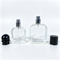 Flacon de parfum en verre rectangulaire avec pompe pulvérisatrice filetée 30ML/60ML