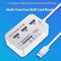 Lector de Tarjetas HUB de Aleación de Aluminio OTG Todo en Uno Universal SD/TF/MS USB 3.0 de Alta Velocidad con Divisor para Cámara en Stock
