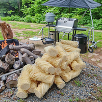 Rouleaux de cire allumettes pour le camping en plein air et les barbecues, blocs allumettes à combustion rapide pour cheminée et barbecue au charbon de bois