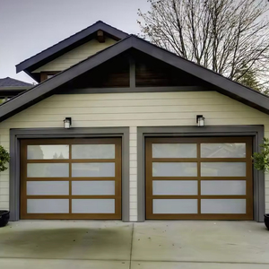 Puerta de Garaje Automática Moderna para Vivienda, Puerta Seccional <span class=keywords><strong>Residencial</strong></span> de Vista Completa, Puerta de Seguridad de Aleación de Aluminio - Product Image 3