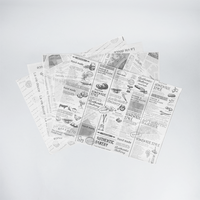 Papier sulfurisé blanc personnalisé à motif journal vintage pour emballage alimentaire de boulangerie, gâteaux et pâtisseries (vente en gros)
