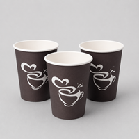 Gobelets à café à paroi simple de 8 oz, 9 oz, 10 oz, 12 oz, en papier enduit de PE, jetables, pour boissons chaudes/froides, anti-fuite, épaissis, durables, personnalisables