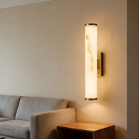Lampu Dinding LED Marmer Alami Minimalis Mewah Lampu Koridor Kamar Tidur Lampu Dinding Panjang di Kepala Tempat Tidur