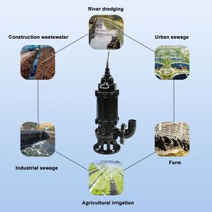 Pompes à eau électriques industrielles robustes anti-colmatage, pompes submersibles en fonte pour eaux usées - Product Image 3