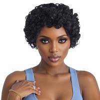 Perruque Courte Bouclée pour Femme OEM, Style Non-Mainstream, Cheveux Bouclés Pleine Tête, Soie Haute Température, Effet Naturel Blanc et Volumineux