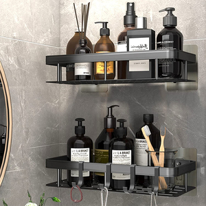 Wholesale <strong>Shower</strong> Caddy Corner Storage Shelf Wall Mounted Self Adhesive <strong>Kitchen</strong> Corner Racks Bathroom Double Shelves - Product Image 1