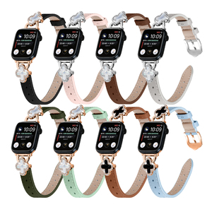 Eraysun adattatore a quattro foglie con coda a punta cinturino in vera pelle per orologio <span class=keywords><strong>Apple</strong></span> <span class=keywords><strong>Watch</strong></span> 11 10 <span class=keywords><strong>9</strong></span> - Product Image 1