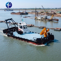Bateau de travail en acier autopropulsé de 10 m équipé d'une grue de pont de 3 tonnes