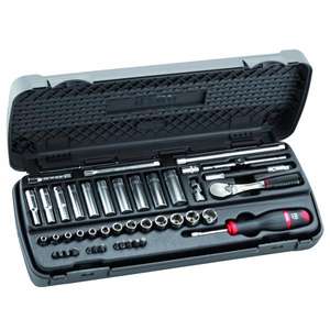 USAG - U06070104 Surtido con zócalos hexagonales, trinquete de 1/4 ''y brocas en caja de ABS (31 Uds.) JUEGOS DE TRINQUETAS Y TOMAS - Product Image 1