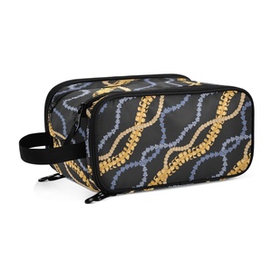 Hawaii Puakenikeni Flower Women's <b>Makeup</b> Bag Black Design Custom Print Cosmetic <b>Storage</b> Bag Brush Organizer with Zipper Closure - Product Image 2