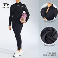 JIEJIN Nouveau Style Noir Compression Workout Romper One Piece Workout Jumpsuits Outfits pour Femmes Butt