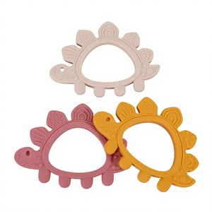 Mordedor de Silicona de Grado Alimenticio para Bebés de 0 a 1 Año, Diseño de Dinosaurio, Señuelo Anti-Succión de Seis Dedos, Calmante para la Dentición, Hecho en China - Product Image 1