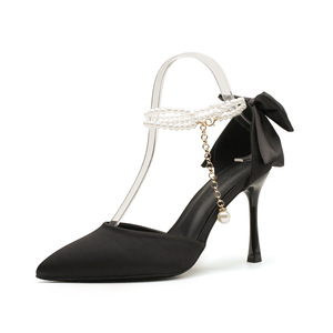 Sandales de mariée blanches tendance de <span class=keywords><strong>5</strong></span> <span class=keywords><strong>cm</strong></span>, nœud papillon, talons hauts, bout pointu, talons aiguilles, brides à la cheville, escarpins de mariage, chaussures de mariée - Product Image 6