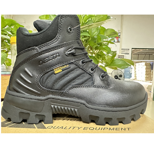 Bottes de désert Delta en cuir de vachette noir TSB10 nouvelle version avec fermeture éclair latérale et coutures tout autour, durables pour toutes les saisons - Product Image 1