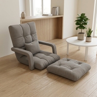 Canapé Pliant Design Nordique, Fauteuil de Loisirs Convertible en Lit pour Chambre, Fenêtre en Baie, Salon, Balcon, en Tissu, Hauteur Standard