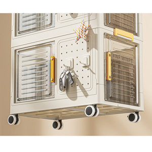 Bibliothèque de rangement roulante DB à 4 niveaux avec bacs de rangement de grande capacité utilitaire multifonction mobile pour espace de salle de bain - Product Image 5