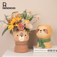 Pot de fleurs personnalisé Roogo pour la décoration de la maison, arrangement de fleurs pour le salon, pot de fleurs de jardinage, vente en gros de pots à succulentes