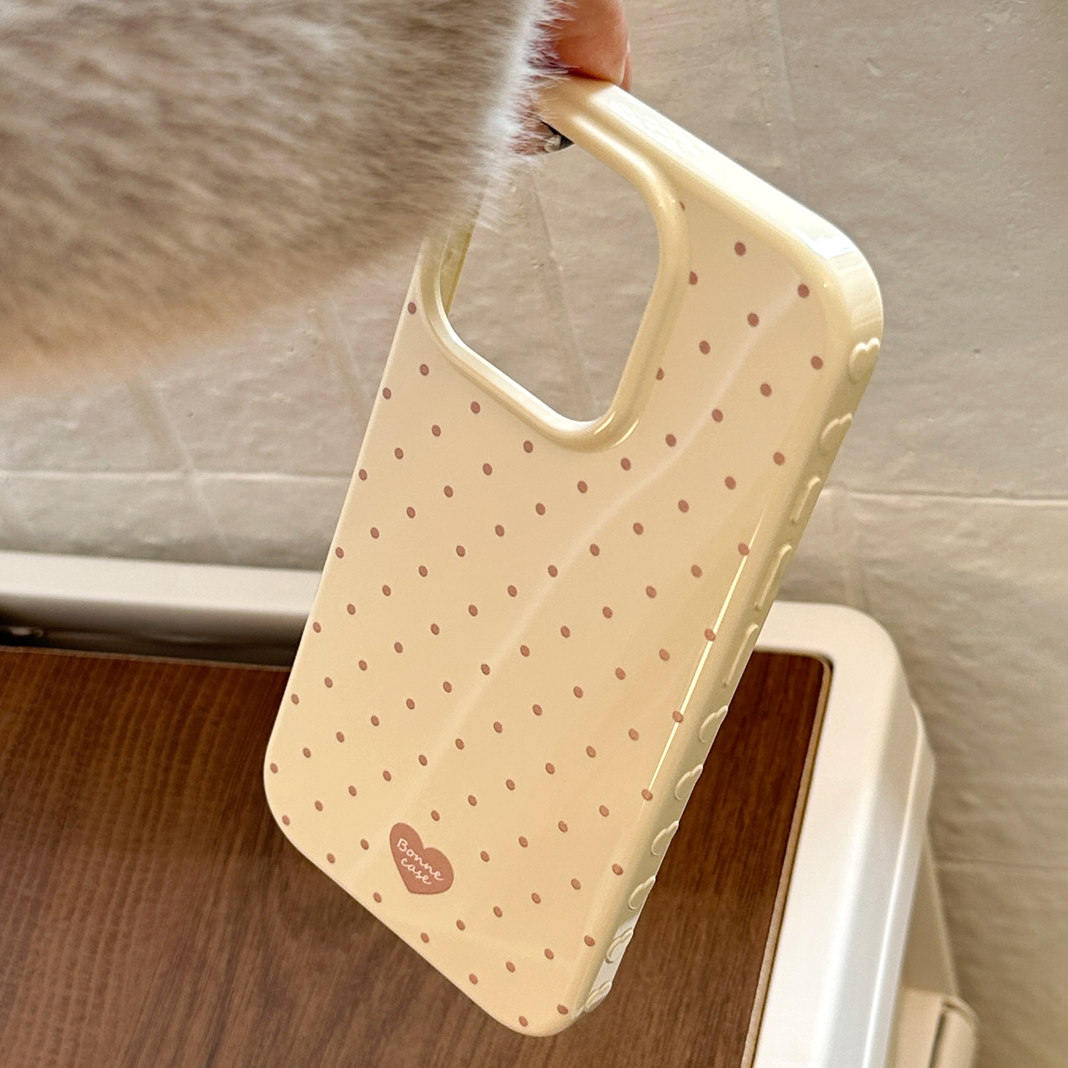 Pomelo White Brown Wave Heart