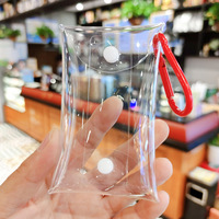 Sac carré transparent en PVC 9x12cm pour poupée, porte-clés, écouteurs, brillant à lèvres, sac de rangement, porte-monnaie, porte-clés, portefeuille, sac à dos