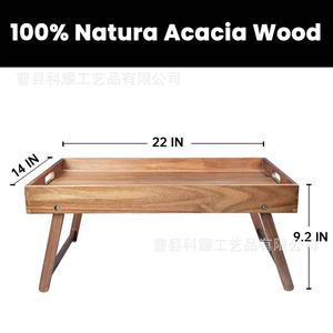 Keyao <b>Foldable</b> Wooden Bedside <b>Table</b> <b>With</b> <b>Legs</b> Convertible Tray For Breakfast Tea Dessert Solid Wood Multi Purpose - Product Image 4