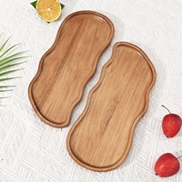 Plateau en bois d'acacia écologique anti-brûlure créatif plateau de tapis de ménage jetable pour gâteau aux fruits secs Snack Party-Maker