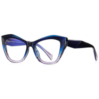 Monture de lunettes TR90 légère pour femme, anti-lumière bleue, œil de chat, personnalisable, épaisse, tendance, impression de logo OEM