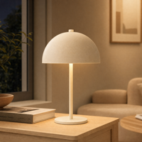 Lampe de table LED sans fil rechargeable, écologique, design champignon moderne, avec interrupteur à bouton-poussoir en fer, design simple, cadeau promotionnel en gros