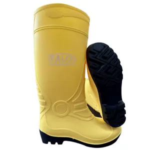 工业工作胶靴防静电耐油防水白色聚氯乙烯惠灵顿安全雨靴