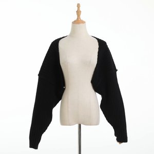 Suéter corto de punto para mujer, cárdigan de manga de murciélago a la moda, talla única - Product Image 2