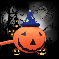 Sombrero de Mago de Halloween con Luces LED, Decoración Inflable de Calabaza para Fiestas y Eventos al Aire Libre