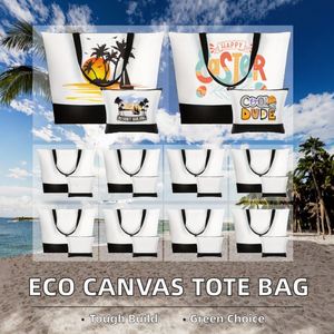 2-Piece Set Eco-friendly Canvas Tote Shopping <b>Bag</b> Large Capacity Letter Canvas <b>Bags</b> for Daily Advertising - Product Image 2