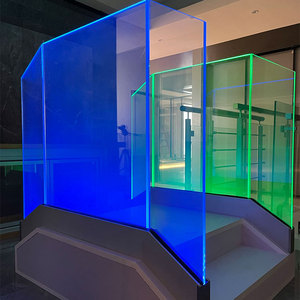 ราวบันไดกระจกระเบียงราวบันไดกระจกพร้อมไฟ LED อลูมิเนียมสำหรับวิลล่ารั้วกลางแจ้ง - Product Image 3