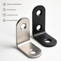 Support d'angle en acier inoxydable multi-tailles (30 mm, 40 mm, 50 mm) en forme de L pour fixation de meubles de bureau et étagères