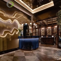 Café de luxe Design d'intérieur Cafétéria Meubles Bar Restaurant Stand Sièges Canapé Café Chaise et Table pour Restaurant