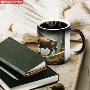Mug spécial pour l'industrie de la sublimation, 11 oz, céramique noire givrée, tasse changeante de couleur sensible à la chaleur - Product Image 3