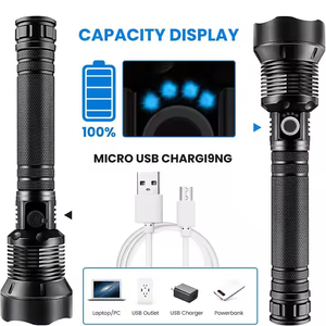 Best <strong>Brightest</strong> Multifunctional Usb Flashlights High Lumens 1500 Rechargeable <strong>Led</strong> Tactical Flashlights <strong>Torch</strong> Light - Product Image 4