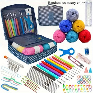 Tự làm Crochet may đan thủ công phụ kiện Kit Set hộp sợi móc nhựa Gói Túi Tay Cách sử dụng đóng hộp kim loại trong kho - Product Image 1