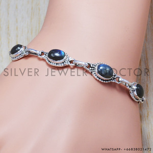 Original Design 925 Sterling <b>Silver</b> Labradorite Gemstone <b>Bracelet</b> Handmade Fine Jewelry Bulk Wholesale <b>Silver</b> <b>Bracelets</b> - Product Image 2