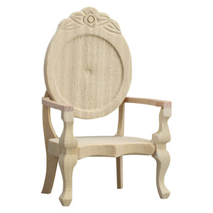 Muebles en miniatura 1:12 de alta calidad, silla de comedor de cocina de madera para decoración de casa de muñecas - Product Image 1