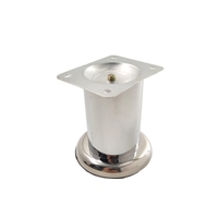 Pieds de Meuble Rond en Aluminium Chromé pour Table Basse, Canapé, Lit ou Meuble Droit