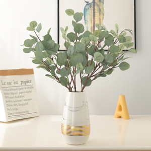 Hojas de Eucalipto Artificiales de 70 cm de Altura, Flor de Seda de Simulación, Decoración de Interiores para el Hogar, Hojas de Plantas de Color Café Otoñal - Product Image 3