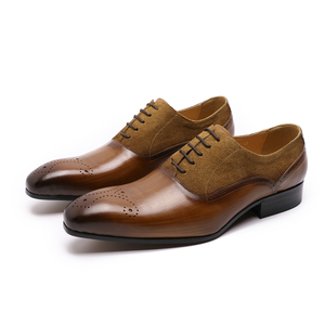 Nouvelles chaussures décontractées Oxford <span class=keywords><strong>pour</strong></span> hommes en cuir de vachette sculpté, design <span class=keywords><strong>italien</strong></span> tendance - Product Image 2