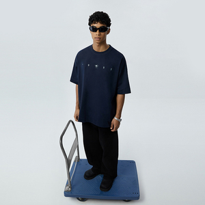 Camiseta de <span class=keywords><strong>talla</strong></span> <span class=keywords><strong>grande</strong></span> personalizada con estampado de logotipo, camiseta de <span class=keywords><strong>talla</strong></span> <span class=keywords><strong>grande</strong></span>, <span class=keywords><strong>camisetas</strong></span> grandes y altas, camiseta negra holgada para <span class=keywords><strong>hombre</strong></span> de algodón - Product Image 4