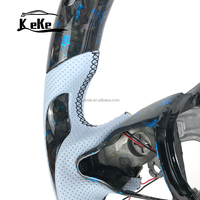 Volant sport à fond plat en fibre de carbone forgée et cuir LED pour Hyundai Elantra N - Ajustement parfait