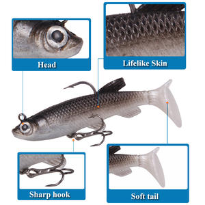 Señuelo Blando KFS F de 85mm y 13g con Cola en T, Anzuelo Único, Señuelo Artificial para Pesca de Lubina, Cebo de Fondo, Aparejos de Pesca - Product Image 4