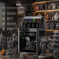 Version Globale Imprimante 3D Bamboo Lab X2D Combo de Qualité Ingénierie Haute Précision CoreXY Double Extrudeur Haute Vitesse Nivellement Automatique